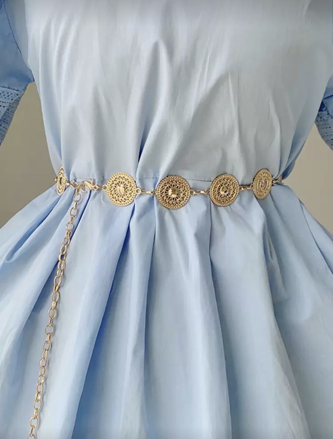 1 pièce Chaîne de taille en métal doré