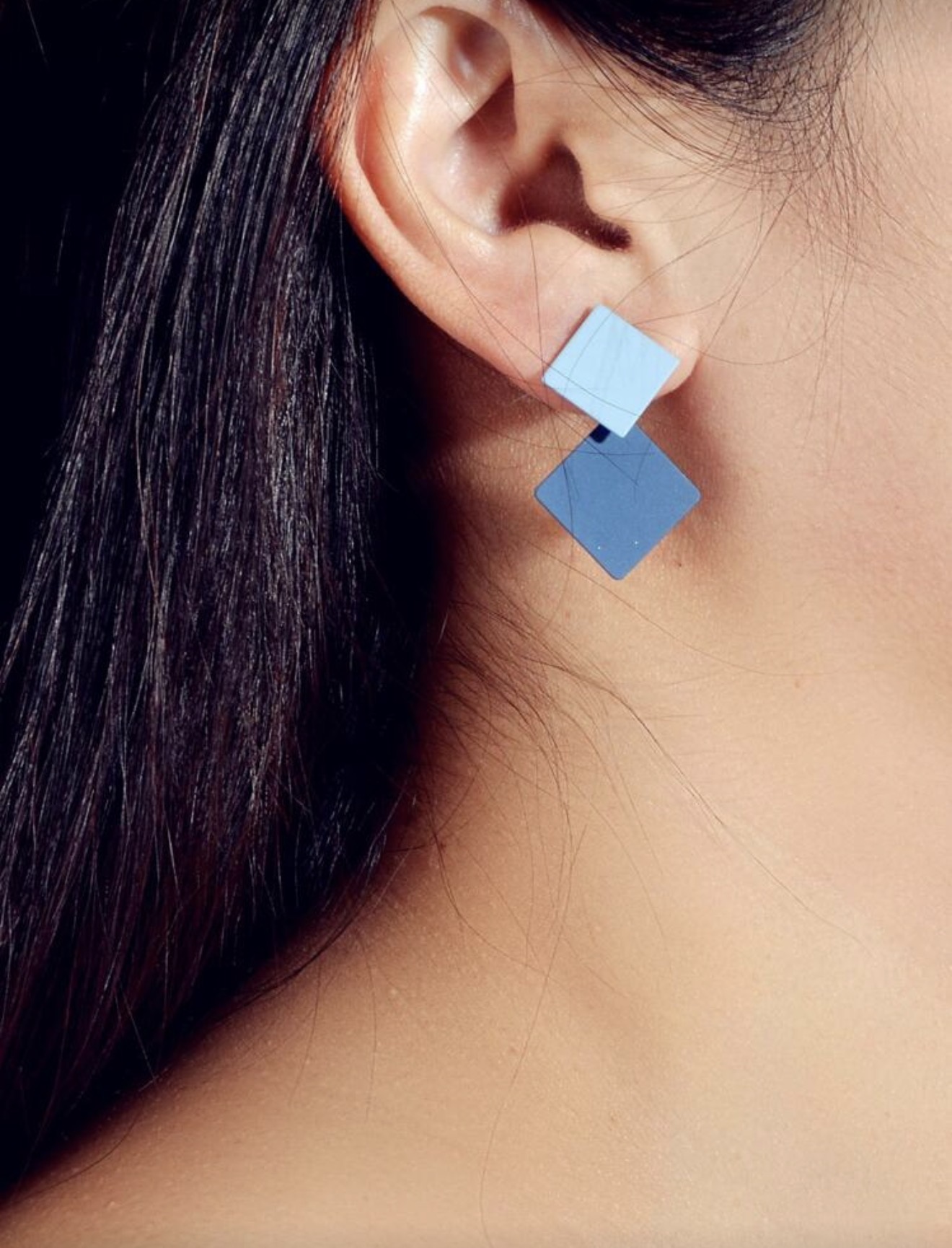 Pendants D'oreilles Bicolore Carré