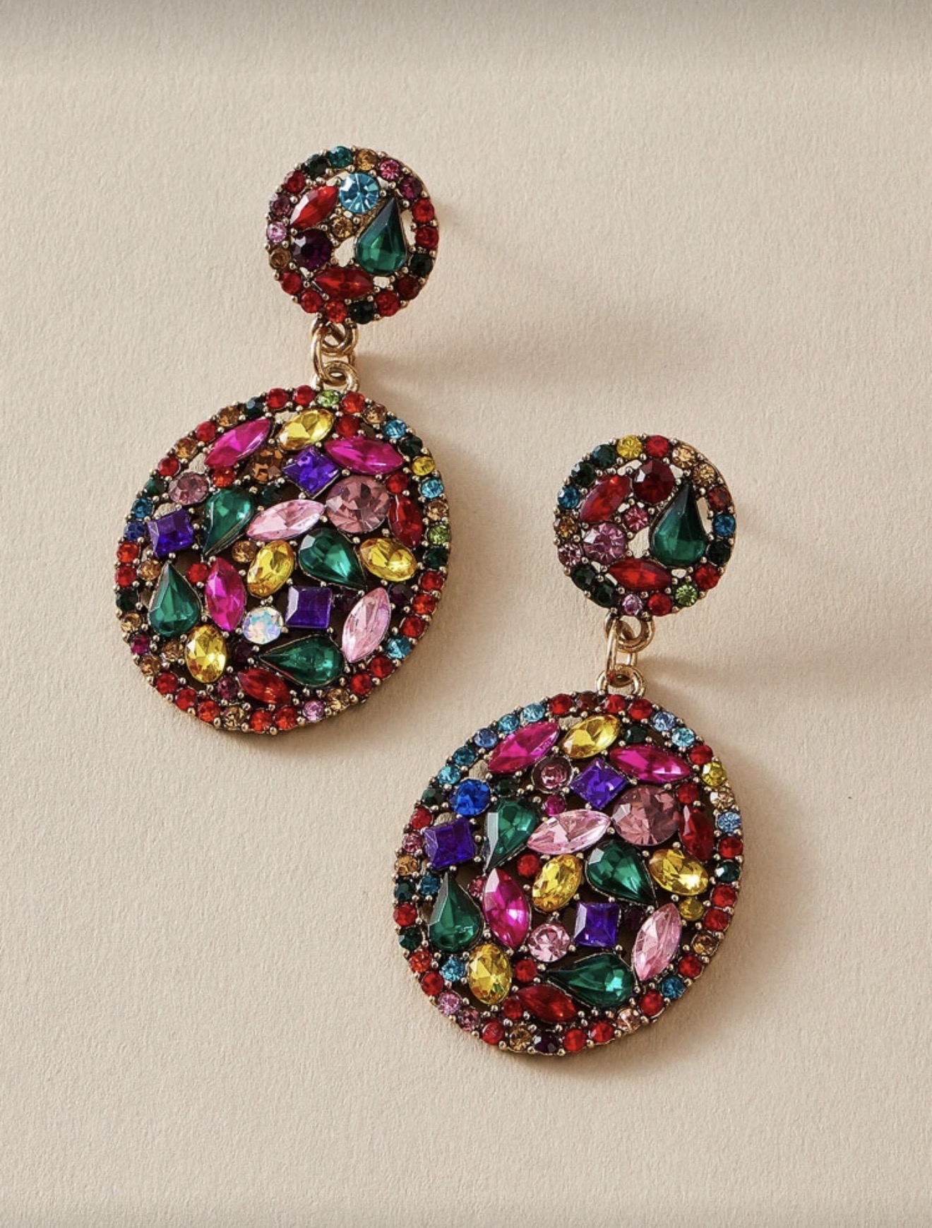 imoli Pendants d'oreilles ovale de couleur aléatoire à